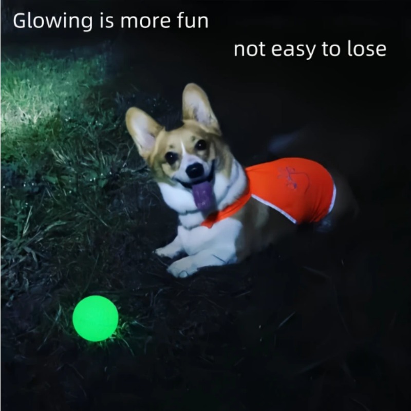 Pet Dental Chew Toy - Karanlıkta Parlayan Kauçuk Köpek Topu -